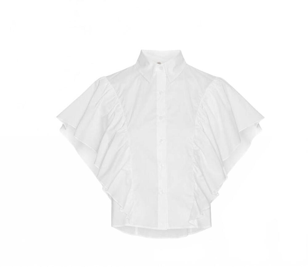 NEW KARMAMIA women's salma blouse in white poplin